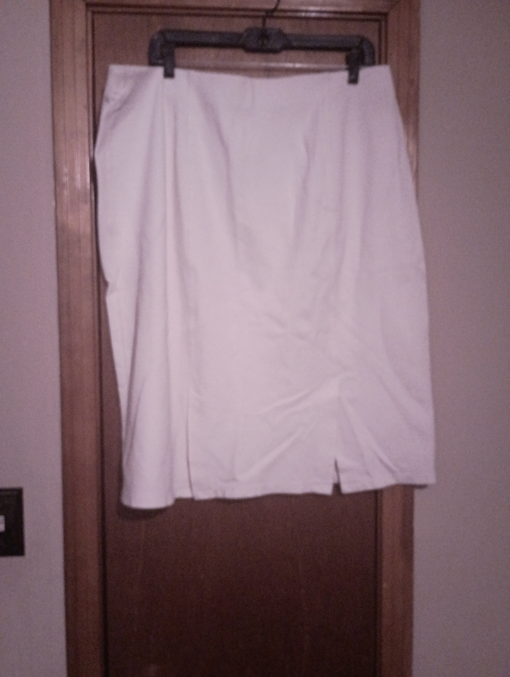 Cato White Women's Pencil Skirt with Front Slit